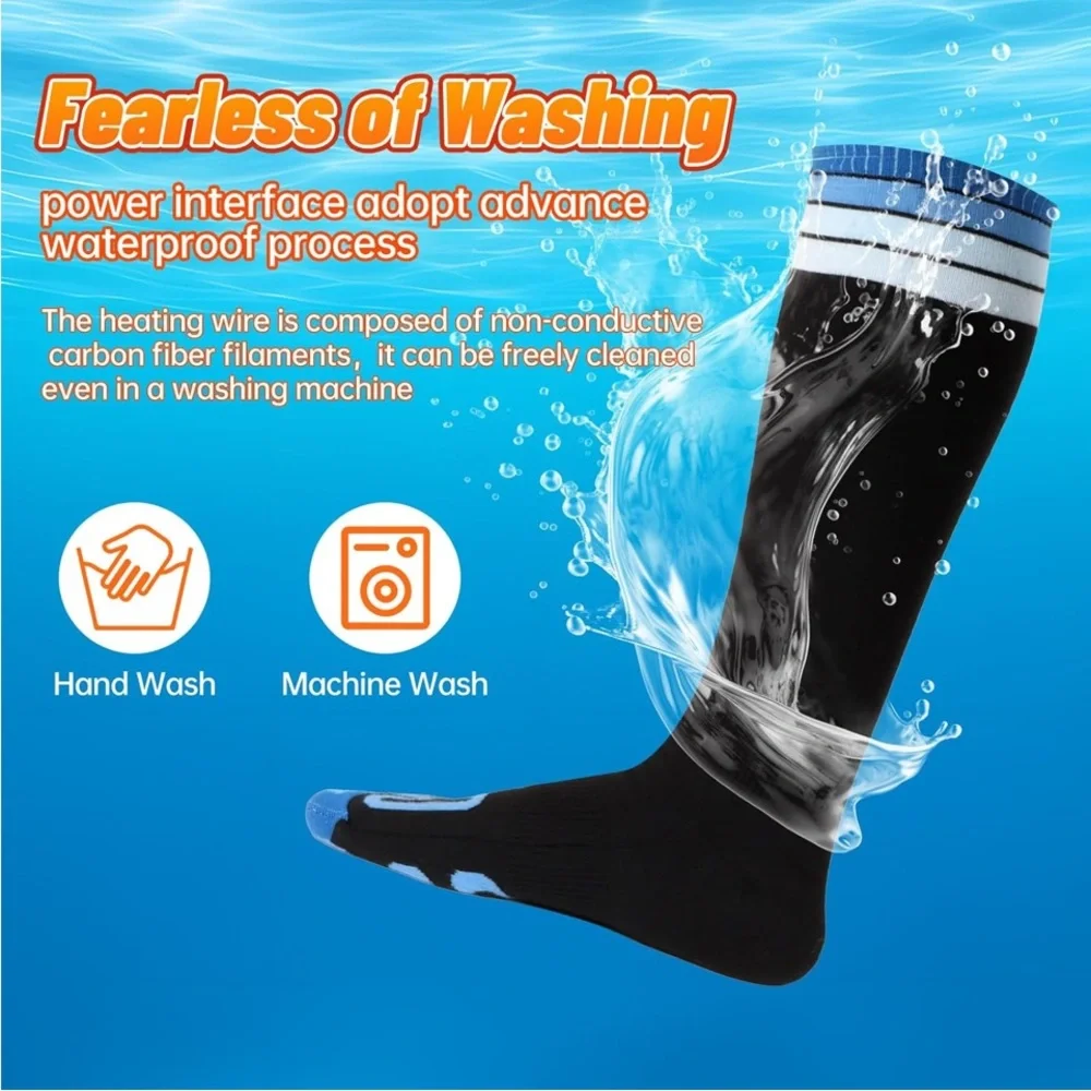 New Heated Socks for Men Women with APP Remote Control, 7.4V..